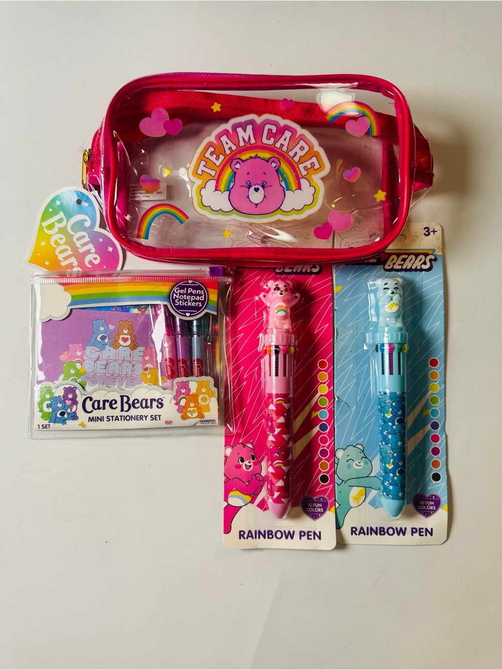 Care Bears Pink & Blue Team Care Rainbow Stationery Set